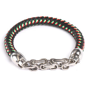 Bracelet en cuir tressé pour <span class=keywords><strong>homme</strong></span>, chaîne <span class=keywords><strong>gourmette</strong></span>, fermoir magnétique en acier, noir antique, en acier inoxydable, style Tizti - Product Image 5