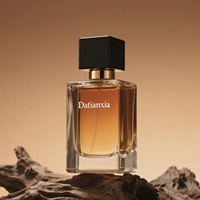 Botol parfum desain 100Ml, botol parfum persegi kaca bening kosong dengan kotak