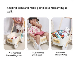 Marche-bébé en bois sûr et stable, hauteur réglable, anti-renversement, jouet éducatif pour la marche, pour les enfants de 2 à 4 ans - Product Image 3
