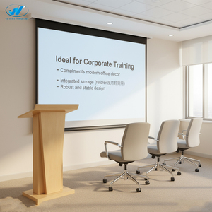 Bán Buôn Hot Phong Cách Hiện Đại Phong Cách Tối Giản Bằng Gỗ Bục Cho Bài Phát Biểu Hội Nghị Hiển Thị Nền Tảng Và Bục Cho Bài Phát Biểu Chủ Nhà - Product Image 4