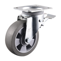 VIMA prix de gros gris 5 pouces TPR et noyau PP poubelle roue et roulette plaque pivotante avec serrure poubelle roulette