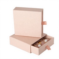 Boîte à bijoux personnalisée avec estampage à chaud doré, emballage en carton de marque avec tiroir coulissant pour présentation de bijoux