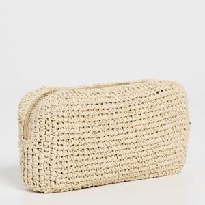 Custom Beige Nylon Zipper Portable Reusable Clutch Makeup <b>Purse</b> for Women Beach <b>Cute</b> Summer Holiday Traveling Cosmetic Bag - Product Image 2