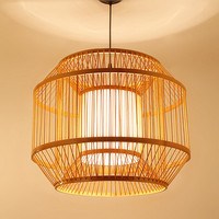 Lustre en bambou naturel de lampe en bois de suspension de rotin de conception orientale antique pour la chambre à coucher de grenier de restaurant