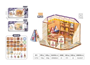 Modèle 2026, blocs de construction magnétiques, boîte en fer, version portable, thème de la chambre, boutique de gâteaux, 100 pièces - Product Image 5