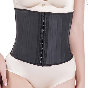 Active Lifestyle 24cm Black latex <b>girdle</b> with 25 Bones, adjustable hook closure 24cm254-22 11Hook - Product Image 3