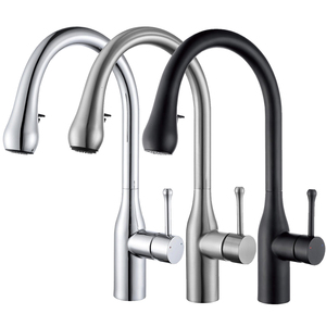 High Quality Single Hole Pull Out Kitchen Taps Brass Brushed Nickel Single Handle Pull Down Spring Kitchen Tap AT9318BN Kitchen - Product Image 2