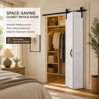 Portes pliantes de grange en MDF blanc fini de 96 po, épaisseur 1,38 po, pour villa, salon, hôtel et ferme (planches uniquement)