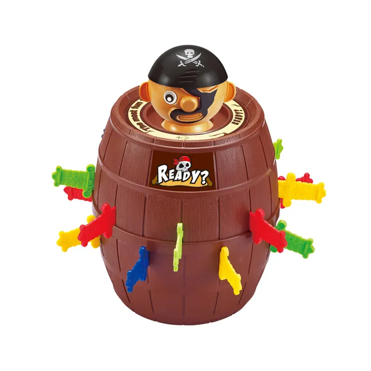 Pop-up tricky pirate in a barrel board toy gioco interattivo genitore-figlio