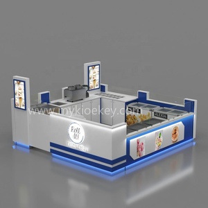 <span class=keywords><strong>Kiosque</strong></span> de présentation d'aliments en stratifié solide, 10 pouces, présentoir de crème glacée en rouleau, support d'exposition de gel ato avec idée de chariot à yaourt glacée - Product Image 3