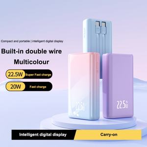 Nouveauté : Powerbank 10000mAh avec chargeur rapide 22.5W, chargeur portable rapide pour téléphones mobiles, câbles USB intégrés, écran LED - Product Image 3