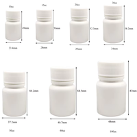 Flacon capsule en plastique blanc HDPE 10ml-100ml 30cc 50cc, pot pharmaceutique pour comprimés, stockage de médicaments, bouchon à vis