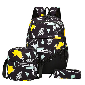 Multifunctional Lightweight <b>Student</b> <b>Backpack</b> Set Large Capacity Classic School <b>Backpack</b> Lunch Bag Waterproof Personalized Logo - Product Image 1