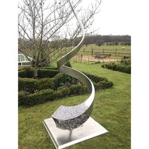 Escultura Moderna Abstracta en Espiral de Acero Inoxidable, Arte Metálico para Jardín, Estatua Metálica Retorcida para Decoración de Paisajes - Product Image 5