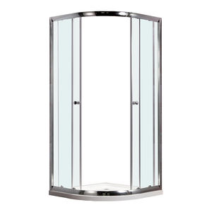 Marco <span class=keywords><strong>de</strong></span> aluminio, <span class=keywords><strong>mampara</strong></span> <span class=keywords><strong>de</strong></span> <span class=keywords><strong>ducha</strong></span> <span class=keywords><strong>de</strong></span> vidrio templado, bandeja rectangular, puerta abierta, rueda <span class=keywords><strong>de</strong></span> rodillo <span class=keywords><strong>de</strong></span> pared, partición deslizante para Baño - Product Image 5