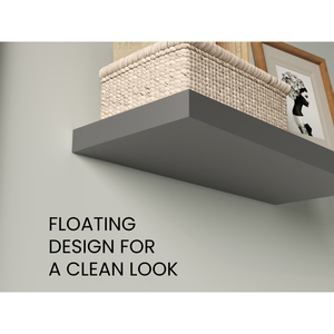 Floating Shelves 1.50 In H 2 Shelves Matt Gray Wall Mount Display Shelf - Product Image 6