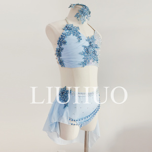 Vestido de Danza de Dos Piezas Liuhuo Blue Lyric Estampado <span class=keywords><strong>para</strong></span> Niñas, Ropa <span class=keywords><strong>para</strong></span> Actuaciones de Danza y Ballet en Escenario - Product Image 5
