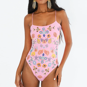Traje de Baño Personalizado para Mujer, Bikini Brasileño de Una Pieza, Etiqueta Privada, Bikini con Diseño de Cuentas Hechas a Mano - Product Image 1