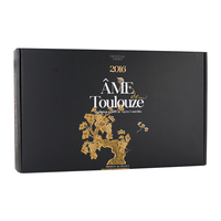 Lot de 6 bouteilles de vin en gros avec logo personnalisé, coffret cadeau, emballage en carton ondulé rouge, finition mate UV et pelliculage mat