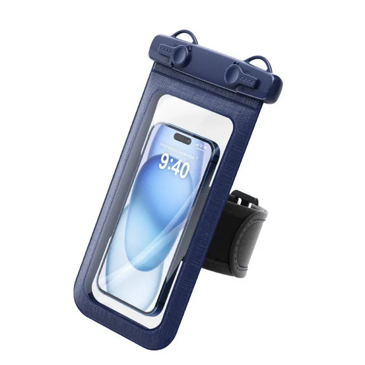 Large Size Double Hook IPX8 PVC Waterproof Phone Pouch Dry Bag Watertight Women Mobile Touch Screen Case Cell Phone Arm Bag
