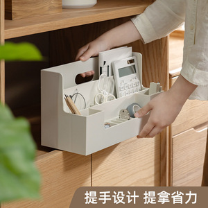 Desktop Storage <b>Rack</b> Organizer <b>Plastic</b> Multi Compartment White Office Desk Organizer Standing Type Rectangle Shape - Product Image 3