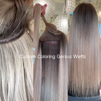 Extensions de cheveux humains Remy en gros pour salon, trame nouée à la main, trame Genius sans couture, double tirage