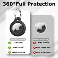 Étui pour Apple Airtags avec porte-clés, coque de protection en silicone souple, anti-rayures, étanche, pour collier de chien ou de chat