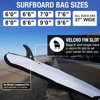 Bolsa de Lona para Tabla de Surf ODM/OEM con Cierre, Apta para Todas las Formas de Tablas de Surf, Funda Acolchada Resistente, Correa de Hombro Cómoda