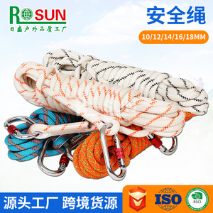 Risheng Safety Rope 4Mm High Strength Polyester For Climbing And Window Cleaning With Carabiners - Product Image 2