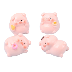 Oferta Especial: Cabujones de Resina con Diseño de Cerdo Gordo Rosa Pintado a Mano en 3D, Estilo <span class=keywords><strong>Kawaii</strong></span>, Temática Animal, Accesorios de Recuerdo de Elfo - Product Image 1