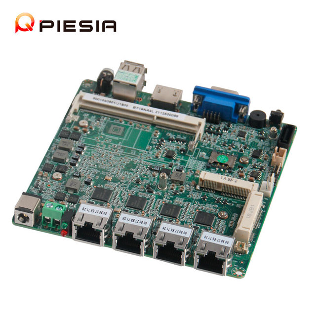 Piesia Nano ITX Motherboard Intel 4th Gen Celeron J1900 J1800 E3845 1*DDR3 4 Intel I226 Lan X86 Firewall Industrial Motherboard