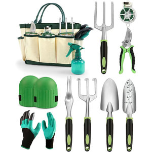 Juego de herramientas de jardín, 11 piezas, herramientas manuales duraderas de aleación de aluminio para uso en bricolaje en el jardín, color verde esmeralda - Product Image 1