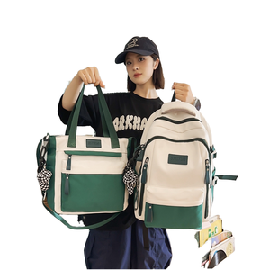 Large Capacity Retro Student <b>Backpack</b> Waterproof Nylon <b>Simple</b> Design Fashion High School Junior School Bag Ins Unisex Polyester - Product Image 1