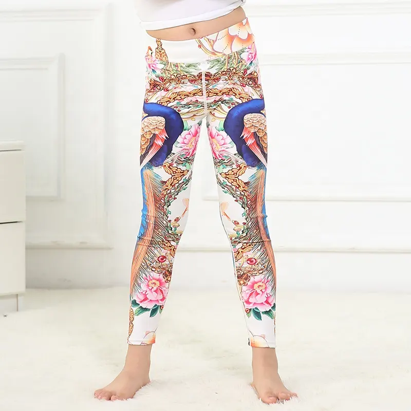 Produttore professionale bambini sublimazione yoga pantaloni per ragazze stampati palestra Fitness yoga aderenti leggings per bambini