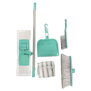 Dooso Eco Friendly 6 PCS Kits de produits de nettoyage pour la maison <span class=keywords><strong>Balai</strong></span> <span class=keywords><strong>plat</strong></span> en microfibre Brosse et pelle <span class=keywords><strong>à</strong></span> poussière utilisé pour le nettoyage de la maison - Product Image 1