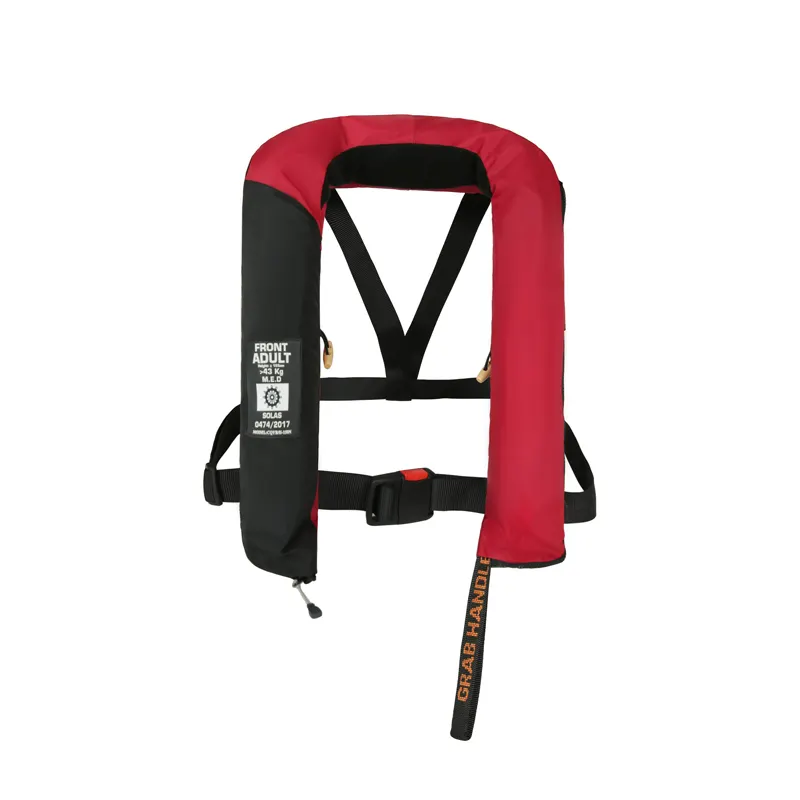Colore nero rosso 150N/275N giubbotto di salvataggio gonfiabile da pesca in canoa per Kayak a vela manuale automatico per adulti