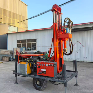 Foreuse de puits d'eau montée sur remorque 120 avec moteur diesel intégré, alimentation hydraulique, idéale pour le travail sur le terrain sans accès aux équipements - Product Image 4