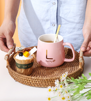 Mug à café en céramique écologique de Noël avec couvercle et cuillère, design moderne, tasse à lait pour la maison, ensemble cadeau pour mariage