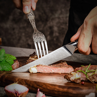 Vente en gros 1.4116 couteau de cuisine en acier à haute teneur en carbone lame en acier allemand ensemble de couteaux à steak de table avec manche en bois de pakka