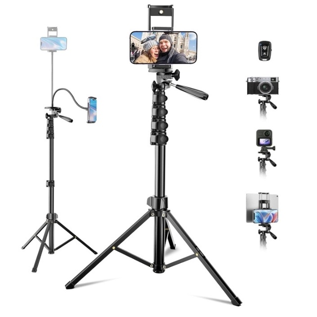 Anti-Shake Extendable Aluminum Alloy Selfie Stick Wireless Remote Travel Phone Tripod Stand Universal Holder Vlogging Live