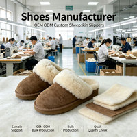 Chaussons en véritable peau de mouton, chaussures d'hiver en laine véritable, pantoufles chaudes en peluche, antidérapantes, pour l'intérieur et l'extérieur, fabricant de chaussures