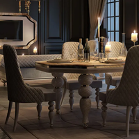 Ensemble de table à manger Furnistyle de style moderne et luxueux, table à manger de restaurant 10 places pour villa, matériau en pierre