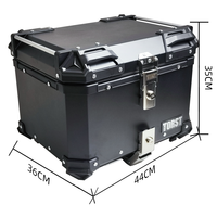 Top Case Moto 45L Universel en Alliage d'Aluminium, Coffre Arrière pour Moto