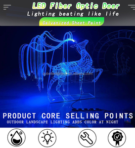 Đèn trang trí hình tuần lộc khổng lồ bằng sợi quang LED, thiết kế mới, chống thấm nước, tùy chỉnh, dùng cho trang trí Giáng sinh ngoài trời - Product Image 6