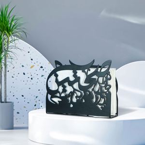Porte-mouchoirs vertical créatif en métal pour bureau, porte-cartes de visite, anneau de serviette Ramadan Mubarak - Product Image 2