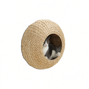 Cama Redonda Tejida para Gatos, Cama de Fibra para Mascotas, Estilo Minimalista para Interiores, Todas las Estaciones, No Requiere Ensamblaje - Product Image 1