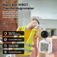 Medidor Portátil de Estrés Térmico WBGT con Alarma Audible, Termómetro de Globo Negro para Seguridad en Exteriores, Interiores, Lugares de Trabajo y Obras de Construcción