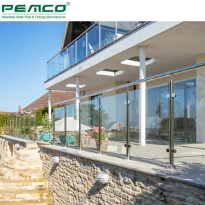 Poste de Vidro Temperado para Corrimão Externo de 10 a 12 mm, Design de Deck para Varanda em Aço Inoxidável - Product Image 1