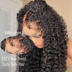 Livraison gratuite, perruque en dentelle HD 13X4, cheveux crépus bouclés, avec cheveux de bébé bouclés, bords naturels, type 4C, cheveux crépus, perruques en cheveux humains - Product Image 4