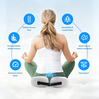 Coussin de siège en mousse à mémoire de forme amélioré avec base antidérapante, soulagement ergonomique de la douleur au coccyx pour la sciatique, le bureau, la voiture et le fauteuil roulant